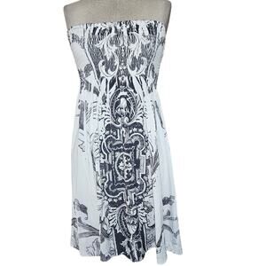 Try me once Love me forever Rhinestone Strapless Mini Dress Size Large